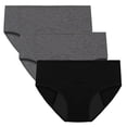 thumbnail image 1 of MeetoTime 3 Pack Womens Panties Stretchy Soft Full Coverage Briefs Comfortable Mid-Waist Underwear, 1 of 8