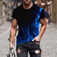 thumbnail image 1 of Qertyioot Hommes Imprimer Manches Courtes Col Rond T-shirt Casual Mode Manches Courtes Dégagement, 1 of 5