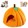 thumbnail image 3 of LOVEVER Lit pour Chat Citrouille Lits pour Chats d'Intérieur Forme Grotte Lit Tente pour Chat avec Coussin Amovible Orange Rouge P, 3 of 7