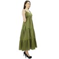 thumbnail image 4 of Bimba Women's Sundress Long Maxi Drawstring Waist Spaghetti Strap Dresses, 4 of 9