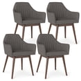 thumbnail image 1 of Gymax Set of 4 Dining Chairs Upholstered Kitchen Table Chairs w/ Solid Wood Legs Gray, 1 of 10