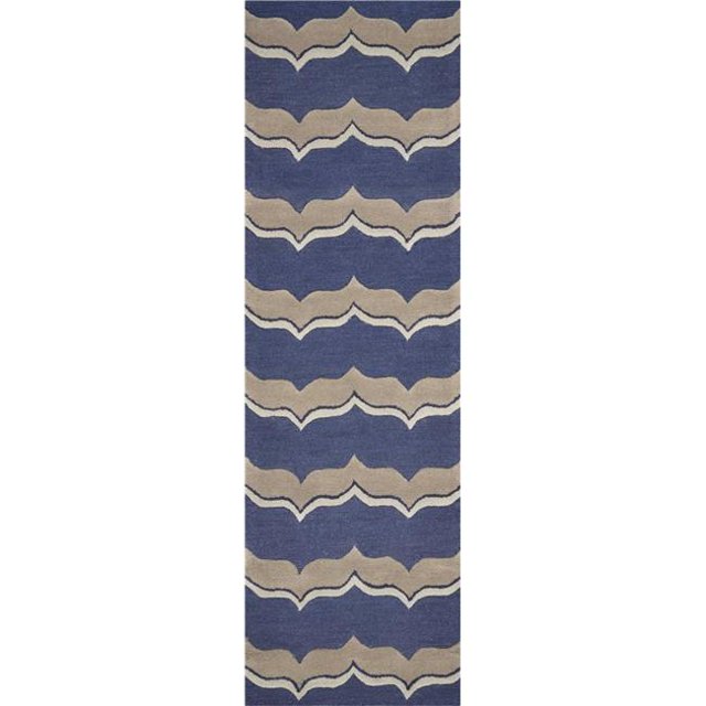 HomeRoots 353999 2 ft. 3 in. x 7 ft. 6 in. Runner Wool Indigo & Pumice Area Rug