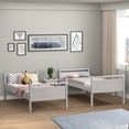 thumbnail image 4 of Costway Lit Superposé Simple sur Simple Convertible en 2 Lits Individuels en Bois Blanc, 4 of 10