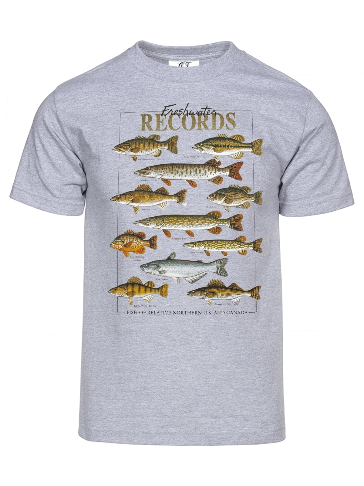 Gravity Trading T-Shirt à Manches Courtes pour Hommes Freshwater Records - Gris Chiné - 3TG