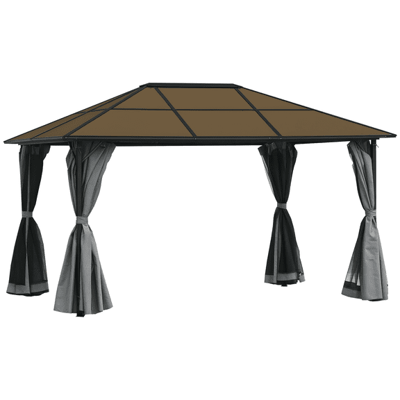 Outsunny 10' x 13' Patio Gazebo Party Tent Marquee Outdoor Shelter, Grey