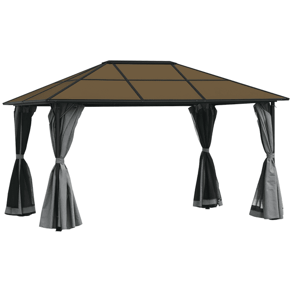 Outsunny 10' x 13' Patio Gazebo Party Tent Marquee Outdoor Shelter, Grey
