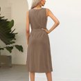 thumbnail image 3 of AherBiu Robe Midi T-Shirt d'Été Décontractée pour Femmes 2024 Sans Manches Confortable avec Fente et Poche, 3 of 5