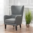 thumbnail image 1 of Lorenzo Charcoal Fabric Hi-Back Studded Chair, 1 of 6