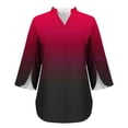 thumbnail image 4 of Hauts pour Femmes, Chemisier Mode Décontracté Régulier pour Femmes à Manches 3/4 et Encolure à Manches 3/4, Imprimé Non Positionné, Cadeaux des Fêtes, S, 4 of 6