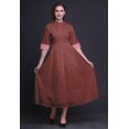 thumbnail image 2 of Bimba Robe Chemise Décontractée à Rayures pour Femme, Imprimée, de Fête, Mi-Mollet, Évasée - Grande, 2 of 5