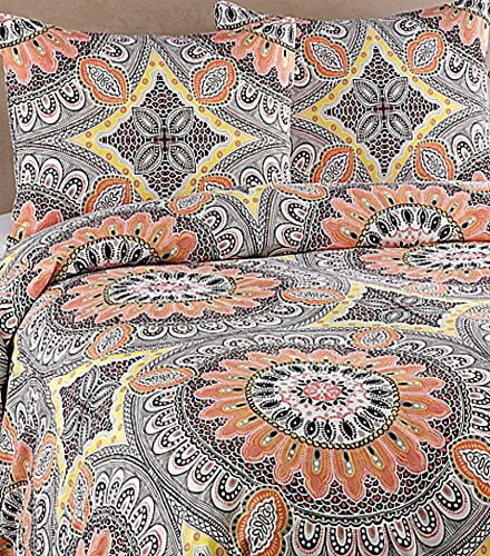 Royale Home Agra Duvet Cover Set, King, Peach