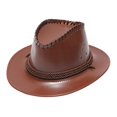 thumbnail image 1 of Chapeau de Cowboy Western Uni pour Adulte, Protection Solaire, Chapeau Coupe-Vent en Cuir, 1 of 2