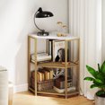 thumbnail image 2 of Costway Corner Printer Stand with Charging Station Adjustable Metal Mesh Shelf White, 2 of 10