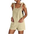 thumbnail image 1 of yoeyez Womens Jumpsuits And Rompers Casual,Ladies Corduroy Adjustable Straps Rompers Sleeveless Solid Color Shorts Overalls With Pockets Beige,XL, 1 of 7