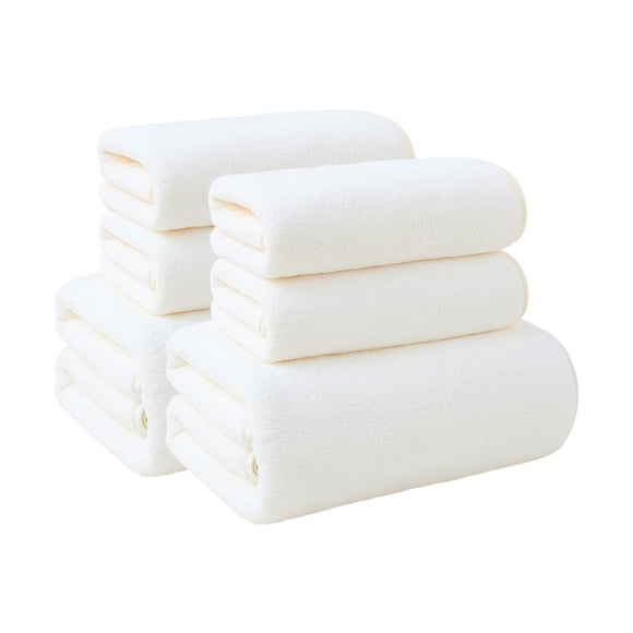 Bwiyojiz Bedroom Decor 55.1x27.5" +29.5x13.7" Bath Towels Set for Bathroom Thick Soft Absorbent Towel of Household Wash Face Gift, Home Gifts, White
