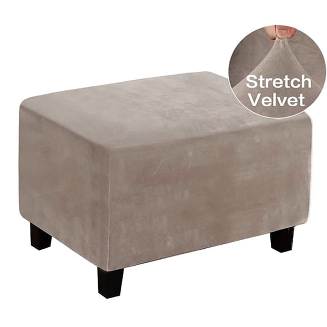 AMERTEER Stretch Footstool Slip coers Rectangle Footrest Protector Storage Ottoman Coer