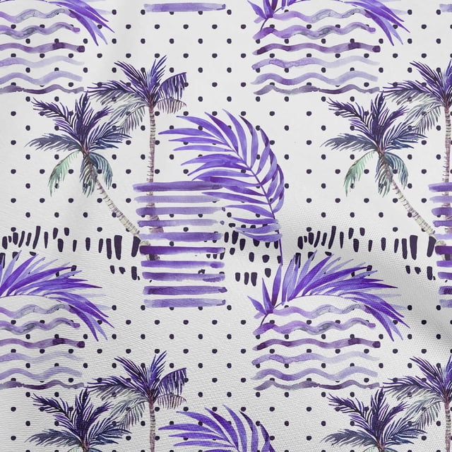 oneOone Polyester Spandex Purple Fabric Tropical Craft Projects Decor Fabric Printed By The Yard 56 Inch Wide