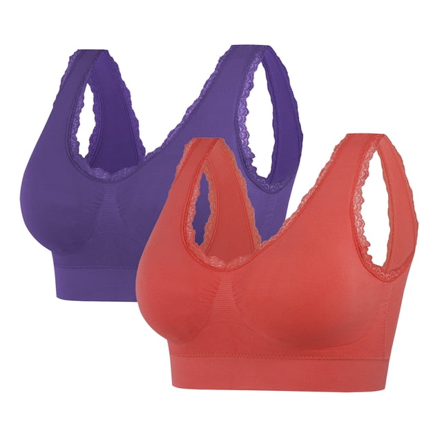 Soki 2pc Sports Bra for Women Padded Seamless Medium Impact Yoga Running Bras