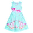 thumbnail image 1 of Girls Dress Green Unicorn Flower Summer Sundress 6 Years, 1 of 8