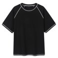 thumbnail image 1 of Styesk T-Shirts pour Homme T-shirt Rétro Décontracté pour Homme Couleur Unie Col Rond Collection Coupe Ample Manches d'Épaule, 1 of 2