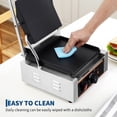 thumbnail image 2 of AKDSteel Commercial Panini Grill, 1800w Electric Sandwich Maker With 9"x9" Full Grooved Enamel Plate And Temp Control, 2 of 8