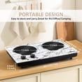 thumbnail image 2 of CUSIMAX 1800W Induction Cooktop,Portable Electric Hot Plate,Double Burner,Infrared Glass Cooktop, Fits All Cookware,Marble White, 2 of 7