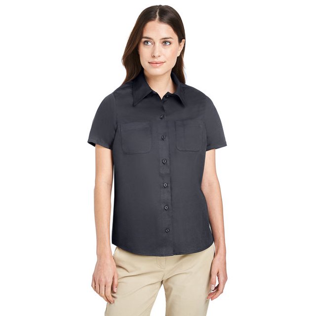 Harriton M585W Chemise de Travail à Manches Courtes pour Femmes Avantage IL