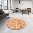 thumbnail image 4 of Ahgly Company Tapis d'Intérieur Lavable à la Machine, Carré, Transitionnel, Orange Rouge Orange, Tapis de Zone, 3 Pieds Carré, 4 of 7