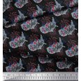 thumbnail image 3 of Soimoi Black Velvet Fabric Text,Star & Firecrackers Party Fabric Prints By Yard 58 Inch Wide, 3 of 3