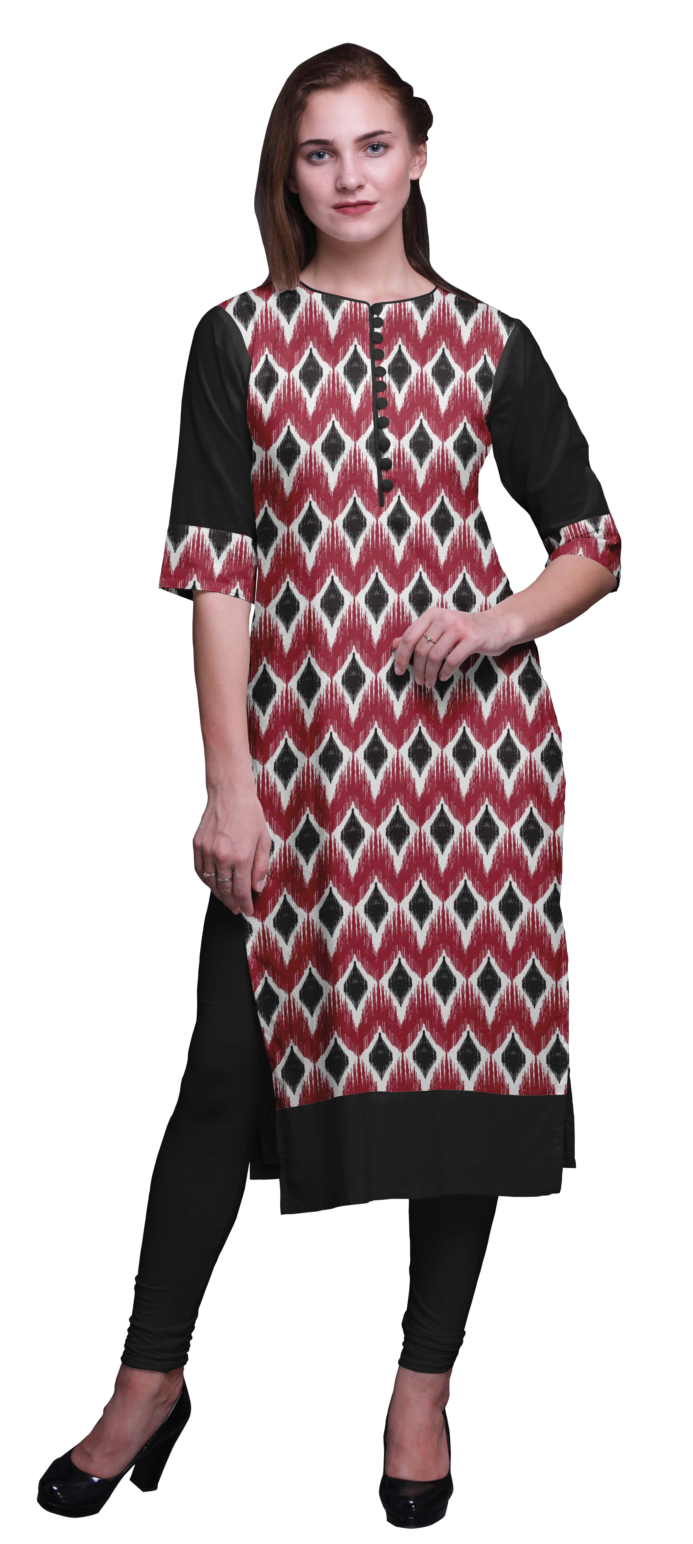 Bimba Women Straight Kurta Printed Indian Top EthnicKurti