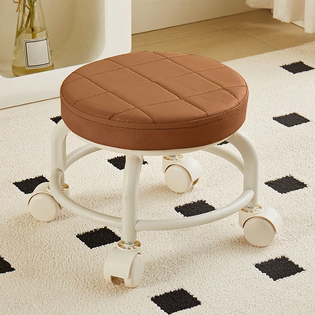 Birdeem Rolling Stool with 360 Degree Swivel Wheels,Compact Design for Space Saving,Ergonomic Cushion Providing Comfortable Seating,Multifunctional Use in Home Or Diy Projects