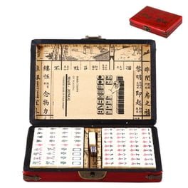 Mini Mahjong Portable 144 Carreaux Gravés Jeu Traditionnel D'Activité