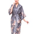 thumbnail image 1 of LUXUR Peignoir Ceinturé pour Femmes, Pyjama Léger pour la Maison, Gris-Long m, 1 of 2