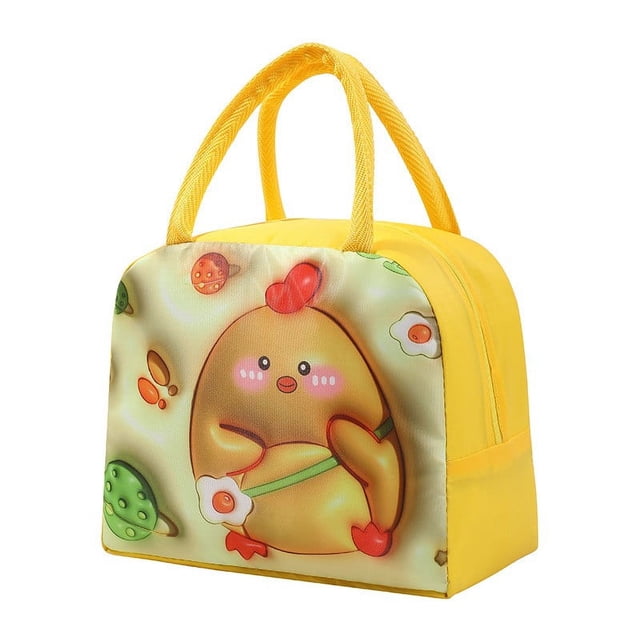 Oleegame 1 Pce Sac de Rangement pour Produits à Main Sac Isolé Sac pour Boîte à Lunch Sac à Lunch Chiot Brun (Isolation 3D) Jaune