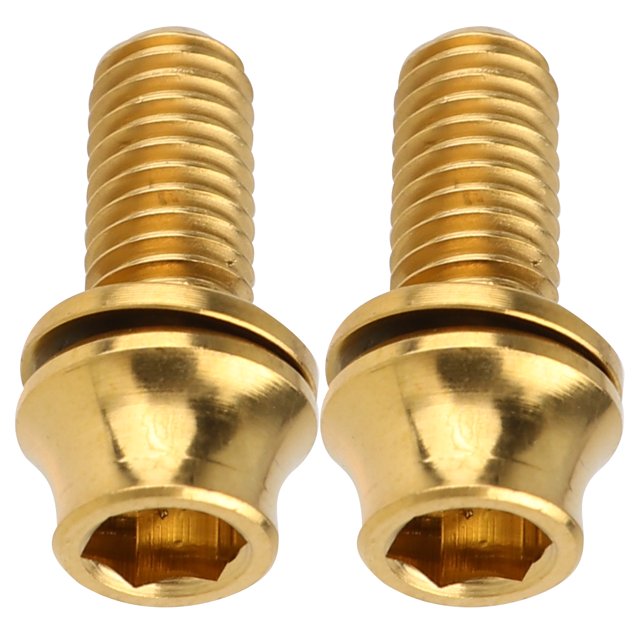 2PCS M5x12MM Bouilloire Cadre Vis Alliage de Titane Vis Vélo de Montagne Route Poignée Vis (Or)