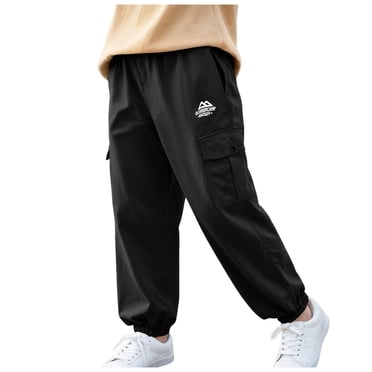 Zanarzt Pantalon pour Enfants Garçons Pantalon Décontracté pour Enfants Garçons Confortable et Respirant Pantalon Cargo Élégant Noir, 2-3 Ans