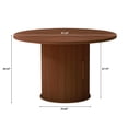 thumbnail image 3 of Wirrytor 47" Round Dining Room Table with Storage, Modern Round Table for 4, Kitchen table with 2-Layer Storage Shelves, Circle Dining Table(Walnut), 3 of 9