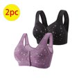thumbnail image 3 of Bigersell Womens Soutiens-Gorge de Sport 2 Pcs Style T-Shirt R-88 Dentelle Respirante Pack R-88-Violet, 3 of 5