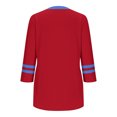 thumbnail image 4 of Olyvenn T-Shirts pour Femmes à Manches 3/4 d'Été à Col Rond Plissés T-Shirts Amples Basiques Hauts en Mélange de Coton pour Femmes Rouge TG, 4 of 5