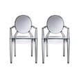 thumbnail image 1 of Heavenly Collections Modern Acrylic Dining Armchair, Set of 2, Smoke, Ghost Style, 1 of 9