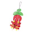 thumbnail image 4 of TISHITA Wood Hanging Bird Chewing Toy, Large Medium Parrot Cage Swing and Standing Toy Strawberry, 4 of 7