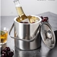 thumbnail image 1 of Seau à Glace en Acier Inoxydable, Refroidisseur de Boissons Rond Classique, Rafraîchir le Vin et la Bière, Réceptions en Plein Air et Réunions de Famille, Vaisselle de Bar Élégante et Cadeau de Pendaison de Crémaillère, 1 of 7