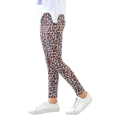 YOUSNH Kids Girls Ankle Length Leggings Printing Flower Classic Stretch Pants Girls Pants Brown_001 2-3 Years
