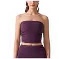 thumbnail image 1 of Dealovy Tube Tops for Women Strapless Going out Tops Built in Bra Sleeveless Ruched Summer Crop Top, 1 of 5
