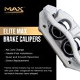 thumbnail image 3 of Max Advanced Brakes – Étrier de Frein Arrière EliteMAX pour Chevy Silverado 1500 2003-2006, Côté Conducteur, Revêtement Geomet, Quincaillerie Incluse, Ensemble d'Étrier de Frein à Disque avec Support, 3 of 8