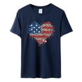 thumbnail image 5 of Birdeem T-Shirt pour Femmes d'Été Décontracté Ample Imprimé Fête de l'Indépendance à Col Rond à Manches Courtes, 5 of 5