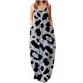 thumbnail image 1 of Robes pour Femmes Décontractées Sans Manches Grande Taille Amples Longues Maxi avec Poches Imprimé Boho Robe de Plage, 1 of 4