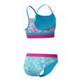 thumbnail image 3 of Speedo Girl's UV Protection Printed Colour Block Thin Strap Two Piece Bikini Set Swimsuit - Picton Blue, Size 16, 3 of 4