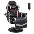 thumbnail image 1 of Goplus Massage Gaming Recliner Height Adjustable Racing Swivel Chair with Cup Holder Grey, 1 of 10
