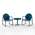 thumbnail image 4 of Afuera Living 3-Piece Metal Outdoor Rocking Chair Set in Navy Gloss, 4 of 13